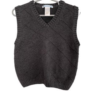 Janie and Jack Toddler Boys Knit Sweater Vest Size 2T 
Gray checkered pattern